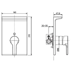 Alternative view of Van điều chỉnh American Standard WF-3921 (WF3921) âm tường Active
