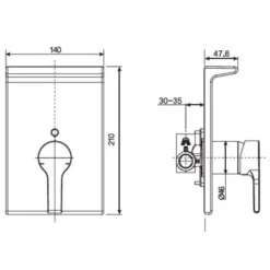 Alternative view of Van điều chỉnh American Standard WF-3922 (WF3922) âm tường Active