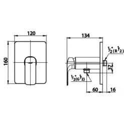 Alternative view of Van điều chỉnh âm tường lạnh Cotto CT1134A