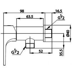 Alternative view of Van điều chỉnh âm tường lạnh Cotto CT1161A