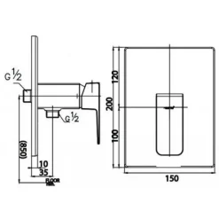 Alternative view of Van điều chỉnh âm tường lạnh Cotto CT1173A