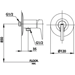 Alternative view of Van điều chỉnh âm tường lạnh Cotto CT1234A