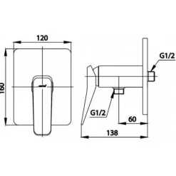 Alternative view of Van điều chỉnh âm tường lạnh Cotto CT1243A
