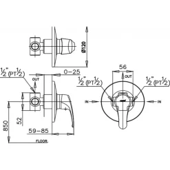 Alternative view of Van điều chỉnh âm tường lạnh Cotto CT599A