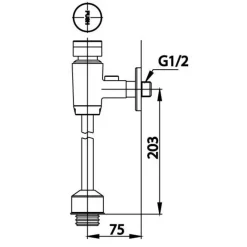 Alternative view of Van xả nhấn bồn tiểu nam Cotto CT464SL(HM)