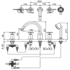 Alternative view of Vòi bồn tắm Cotto CT248C16S41 xây bệ