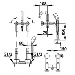 Alternative view of Vòi bồn tắm Cotto CT249C16XZ79 đặt sàn