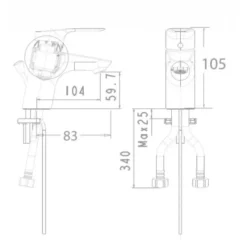 Alternative view of Vòi rửa lavabo American Standard WF-0301 (WF0301) Cygnet E nóng lạnh