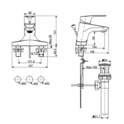 Alternative view of Vòi rửa lavabo American Standard WF-0302 (WF0302) Cygnet nóng lạnh