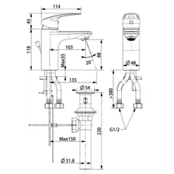 Alternative view of Vòi rửa lavabo American Standard WF-0901 (WF0901) Milano nóng lạnh