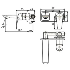 Alternative view of Vòi rửa lavabo American Standard WF-0904 (WF0904) gắn tường