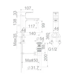 Alternative view of Vòi rửa lavabo American Standard WF-1301 (WF1301) Acacia E nóng lạnh