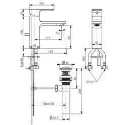 Alternative view of Vòi rửa lavabo American Standard WF-1301WS (WF1301WS) nóng lạnh màu vàng hồng