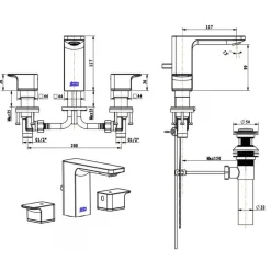Alternative view of Vòi rửa lavabo American Standard WF-1303WS (WF1303WS) nóng lạnh vàng hồng