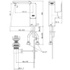 Alternative view of Vòi rửa lavabo American Standard WF-1305CS (WF1305CS) nóng lạnh màu vàng