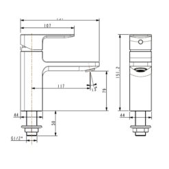 Alternative view of Vòi rửa lavabo American Standard WF-1306MB (WF1306MB) Acacia Evolution nóng lạnh màu đen