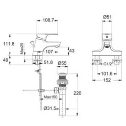 Alternative view of Vòi rửa lavabo American Standard WF-1401 (WF1401) Concept nóng lạnh