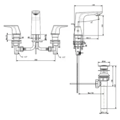 Alternative view of Vòi rửa lavabo American Standard WF-1703WS (WF1703WS) Synature nóng lạnh màu vàng hồng