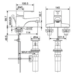 Alternative view of Vòi rửa lavabo American Standard WF-6502 (WF6502) Seva nóng lạnh
