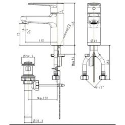 Alternative view of Vòi rửa lavabo American Standard WF-B201 (WFB201) Slimplica nóng lạnh
