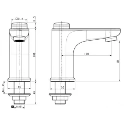 Alternative view of Vòi rửa lavabo American Standard WF-T823B (WFT823B) nước lạnh màu đen