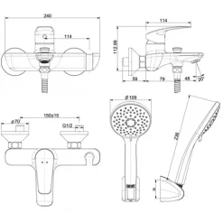 Alternative view of Vòi sen tắm American Standard WF-0911 (WF0911) Milano nóng lạnh