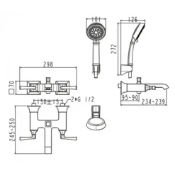 Alternative view of Vòi sen tắm American Standard WF-1611 (WF1611)  nóng lạnh