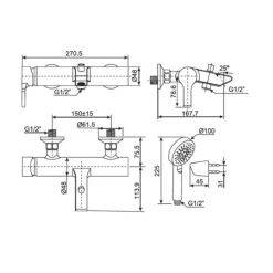 Alternative view of Vòi sen tắm American Standard WF-3911 (WF3911) Active nóng lạnh