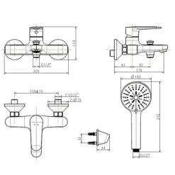 Alternative view of Vòi sen tắm American Standard WF-B211 (WFB211) Simplica nóng lạnh