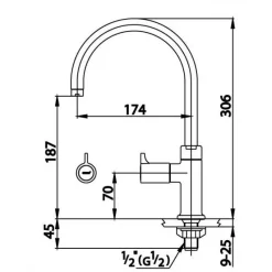 Alternative view of Vòi bếp lạnh Cotto CT1087C27(HM) gắn chậu