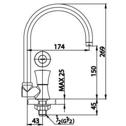 Alternative view of Vòi bếp lạnh Cotto CT1094C26(HM) gắn chậu