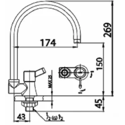 Alternative view of Vòi bếp lạnh Cotto CT1094C33(HM) gắn chậu