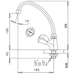 Alternative view of Vòi bếp lạnh Cotto CT186C11(HM) gắn chậu
