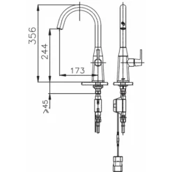 Alternative view of Vòi bếp lạnh Cotto CT4911A(DC) gắn chậu dùng Pin