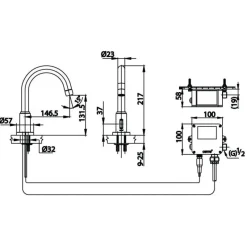 Alternative view of Vòi bếp lạnh Cotto CT5701DC gắn chậu dùng Pin