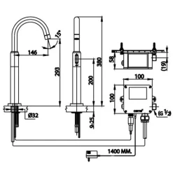 Alternative view of Vòi bếp lạnh Cotto CT5703Y(AC) gắn chậu thân cao 220V