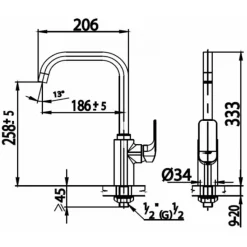 Alternative view of Vòi bếp nóng lạnh Cotto CT1136A gắn chậu