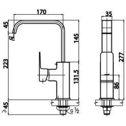 Alternative view of Vòi bếp nóng lạnh Cotto CT1172A gắn chậu