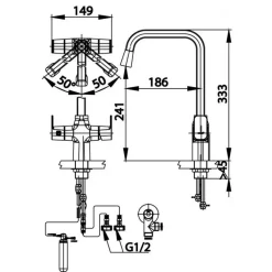 Alternative view of Vòi bếp nóng lạnh Cotto CT2126A gắn chậu