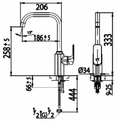 Alternative view of Vòi bếp nóng lạnh Cotto CT2150A Scirocco gắn chậu