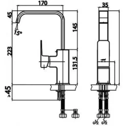 Alternative view of Vòi bếp nóng lạnh Cotto CT2192A Sonata gắn chậu