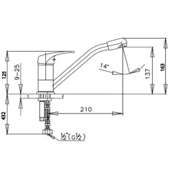 Alternative view of Vòi bếp nóng lạnh Cotto CT288D Arona gắn chậu