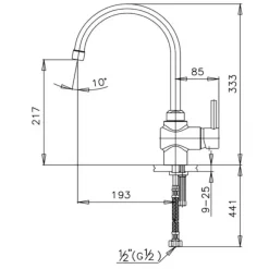 Alternative view of Vòi bếp nóng lạnh Cotto CT289A Anthony gắn chậu