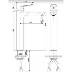 Alternative view of Vòi rửa lavabo American Standard WF-0902 (WF0902) Milano cao nóng lạnh
