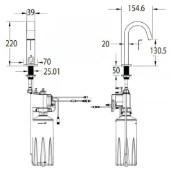 Alternative view of Vòi rửa lavabo American Standard WF-8101 (WF8101) cảm ứng kết hợp với vòi xà phòng