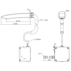 Alternative view of Vòi rửa lavabo American Standard WF-8508.DC (WF8508.DC) cảm ứng Pin gắn tường