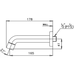 Alternative view of Vòi xả bồn Cotto CT609 gắn tường