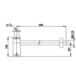 Alternative view of Ống thải nước Cotto CPF685AX#BN2 chữ T màu đen Quil