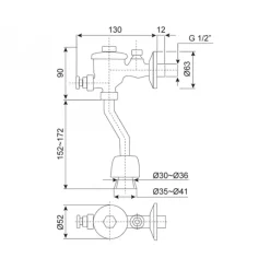 Alternative view of Van xả nhấn bồn tiểu American Standard WF-9802 (WF9802)