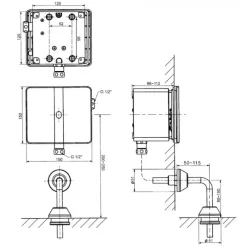 Alternative view of Van cảm ứng bồn tiểu American Standard WF-8604 ( WF8604) âm tường Pin